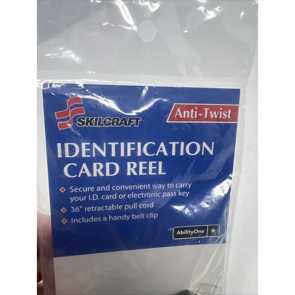 Lot of 2 SKILCRAFT Retractable ID Card Reels 36